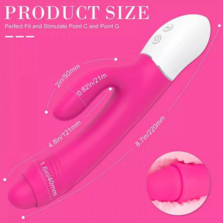 G-Spot Rabbit Vibrator,9 Vibrating Rabbit Dildo Vibrator for Women Masturbation, Waterproof Rechargeable Adult Sex Toys Silicone