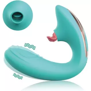 Double Stimulation Tongue Licking Vibrator Wearble (Wearble - Pink), 1.0 Count