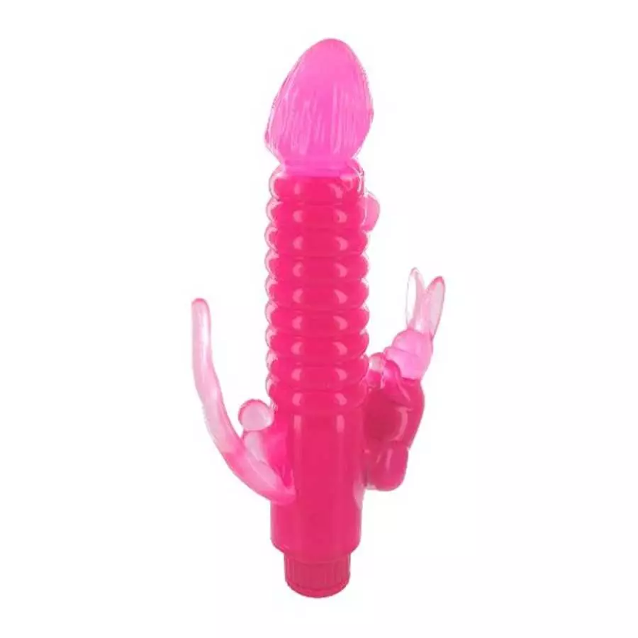 Ribbed Rabbit Vibrator With Anal Tickler Ribbed Rabbit Vibrator With Anal Tickler