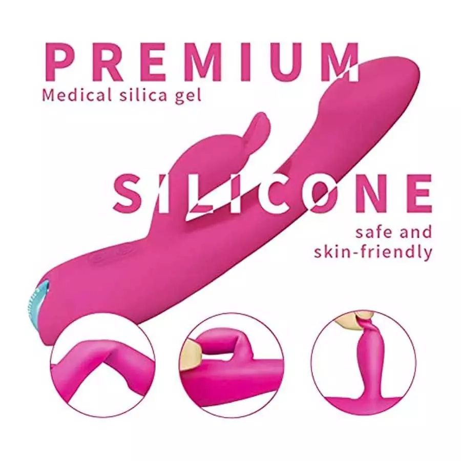 Rabbit Vibrator Sex Toys for Women Clitoris Stimulation with 9 Powerful Vibrations, Rosenine Rechargeable 2 in 1 Clit Anal Stimu