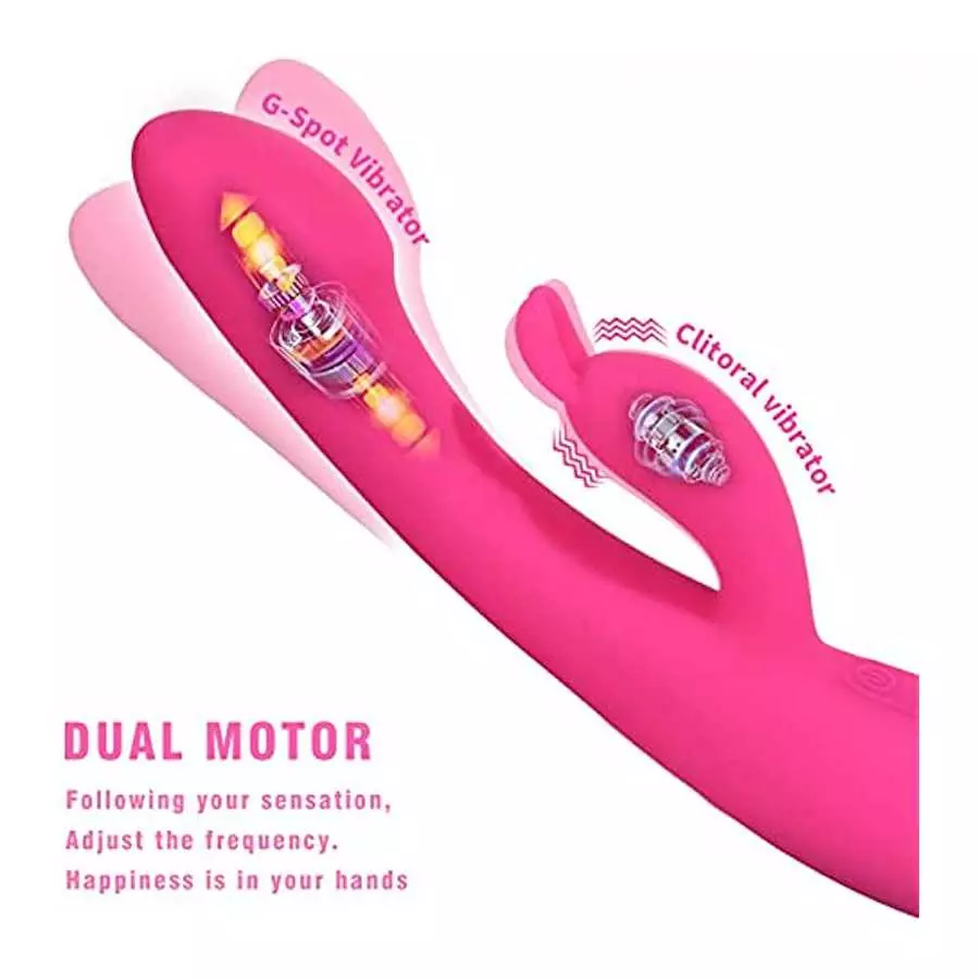 Rabbit Vibrator Sex Toys for Women Clitoris Stimulation with 9 Powerful Vibrations, Rosenine Rechargeable 2 in 1 Clit Anal Stimu