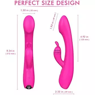 Rabbit Vibrator Sex Toys for Women Clitoris Stimulation with 9 Powerful Vibrations, Rosenine Rechargeable 2 in 1 Clit Anal Stimu Rabbit Vibrator Sex Toys for Women Clitoris Stimulation with 9 Powerful Vibrations, Rosenine Rechargeable 2 in 1 Clit Anal Stimu