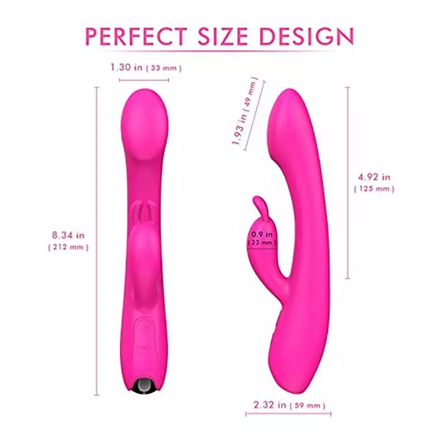 Rabbit Vibrator Sex Toys for Women Clitoris Stimulation with 9 Powerful Vibrations, Rosenine Rechargeable 2 in 1 Clit Anal Stimu