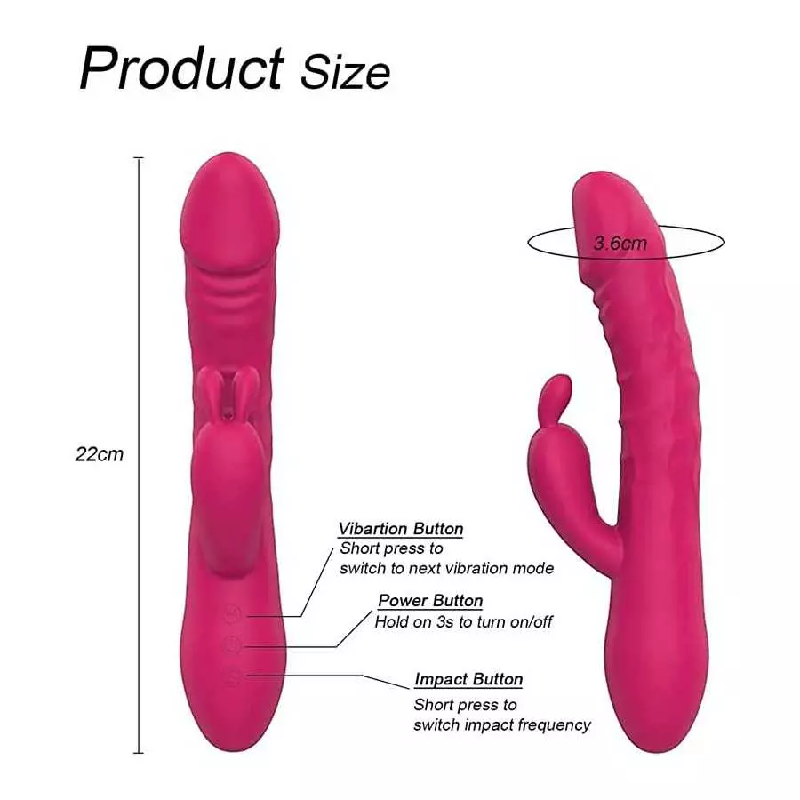G Spot Rabbit Vibrator with Heating Function, Sex Toys for Clitoris G-spot Stimulation,Waterproof Dildo Vibrator with 9 Powerful