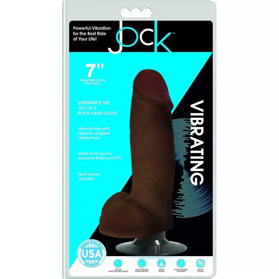 Jock Dark Vibrating Dildo with Balls - 11 Inch