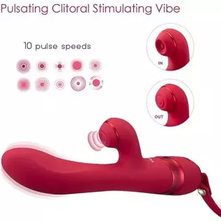 Rabbit Vibrator for Women, Pulsating Clitoral Vibrator Rechargeable with 10 Modes for Vagina Clit Stimulation, Detachable Silico
