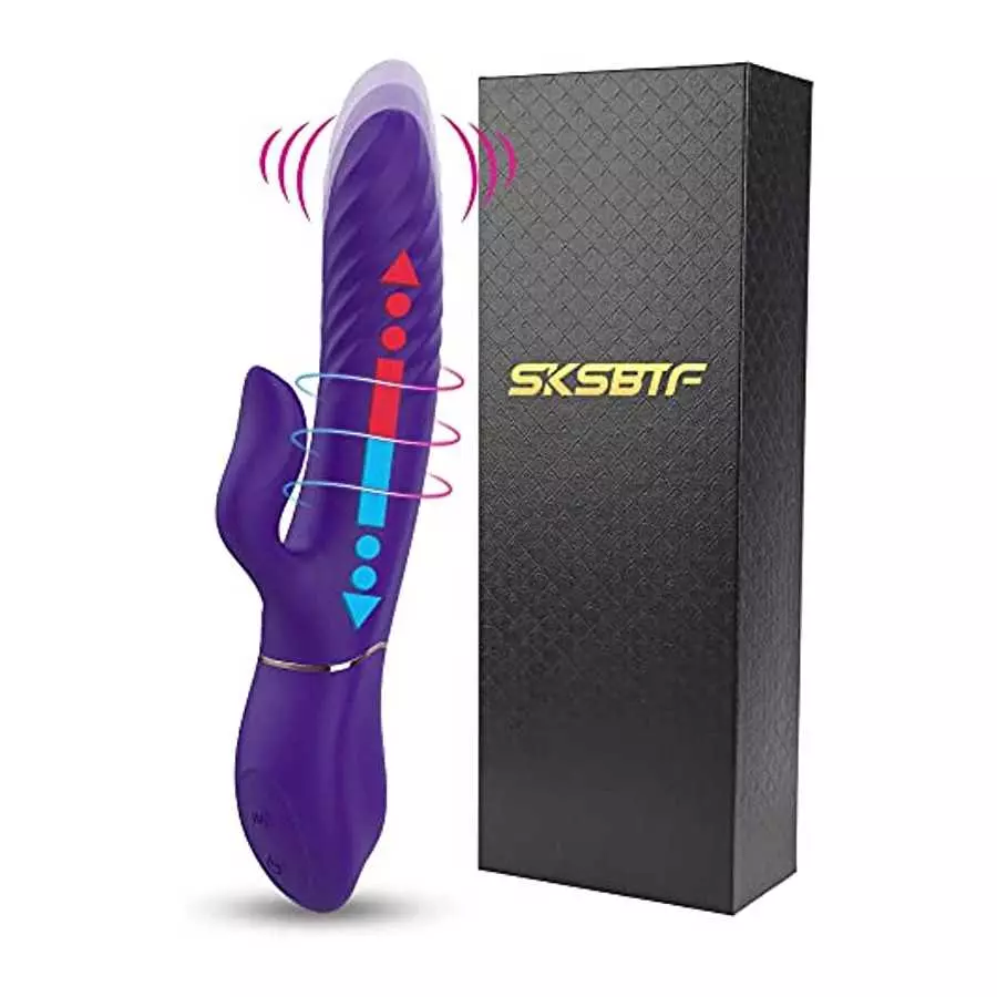SKSBTF Thrusting Rabbit Vibrator,G Spot Rabbit Vibrator with Heating Function 9 Vibration Modes Thrusting Vibrator Waterproof Cl SKSBTF Thrusting Rabbit Vibrator,G Spot Rabbit Vibrator with Heating Function 9 Vibration Modes Thrusting Vibrator Waterproof Cl