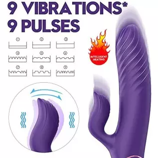 SKSBTF Thrusting Rabbit Vibrator,G Spot Rabbit Vibrator with Heating Function 9 Vibration Modes Thrusting Vibrator Waterproof Cl SKSBTF Thrusting Rabbit Vibrator,G Spot Rabbit Vibrator with Heating Function 9 Vibration Modes Thrusting Vibrator Waterproof Cl