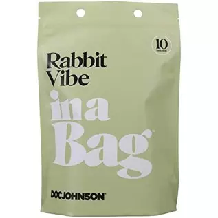 Doc Johnson Rabbit Vibe in A Bag - 10 Function, Silicone, Rechargeable, Total Length: 6.5 in. (16.5 cm), Insertable Length: 4 in
