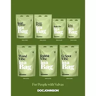 Doc Johnson Rabbit Vibe in A Bag - 10 Function, Silicone, Rechargeable, Total Length: 6.5 in. (16.5 cm), Insertable Length: 4 in