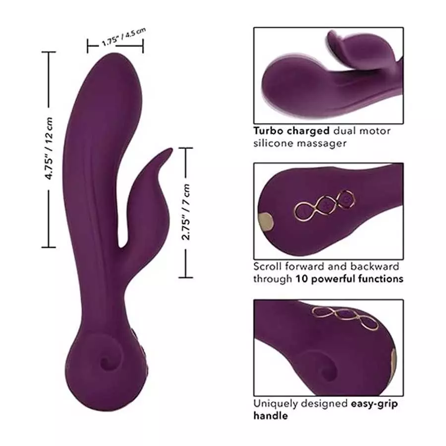 CalExotics Obsession Desire Vibrator – Premium Rechargeable Silicone Rabbit Massager Sex Toy for Women - Purple