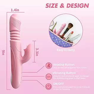 HUIKDY Thrusting Dildo Rabbit Vibrator for Women, Vibrator Adult Sensory Toys G Spot Sex Toy with 3 Telescopic & 10 Vibration Mo HUIKDY Thrusting Dildo Rabbit Vibrator for Women, Vibrator Adult Sensory Toys G Spot Sex Toy with 3 Telescopic & 10 Vibration Mo
