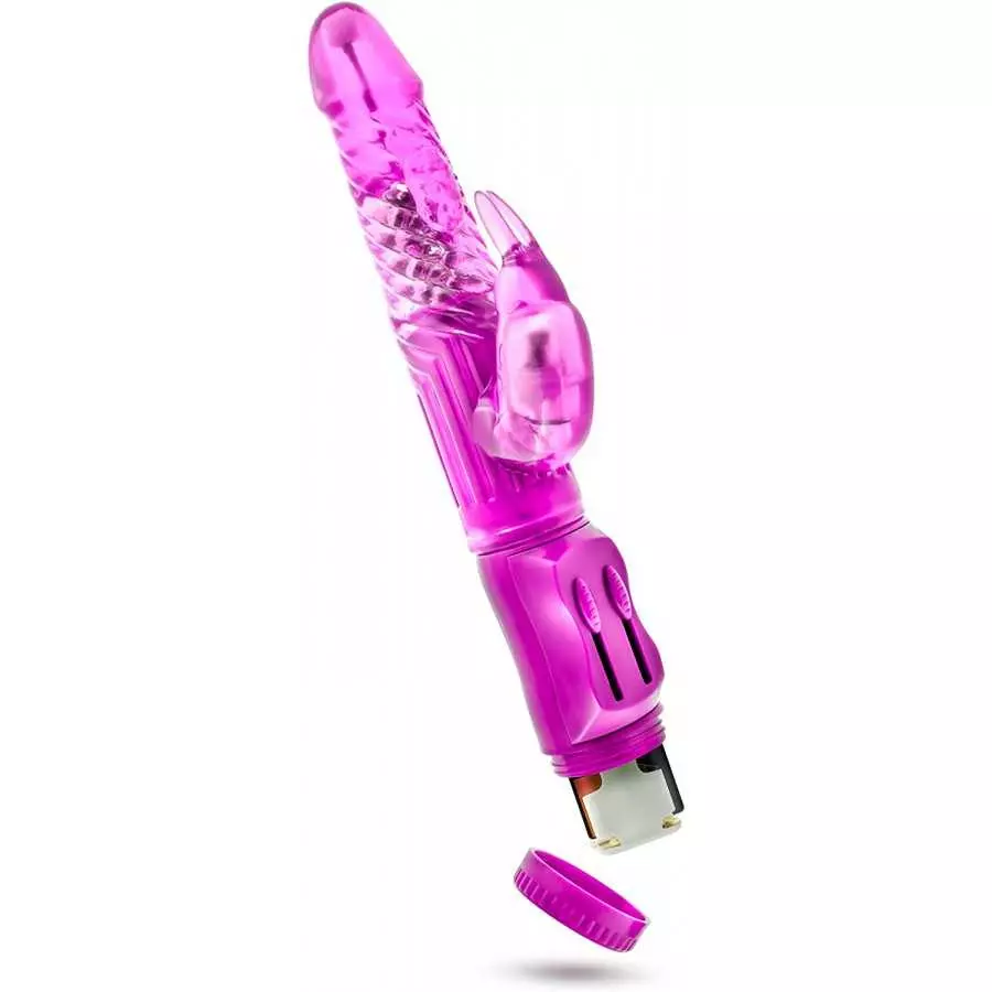 B Yours Beginners Bunny - Mini Triple Action Vibrator - Dual Clitoris and G Spot Pleasure - Rotating Beads, Gyrating Shaft, Flex
