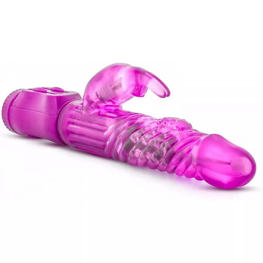 B Yours Beginners Bunny - Mini Triple Action Vibrator - Dual Clitoris and G Spot Pleasure - Rotating Beads, Gyrating Shaft, Flex