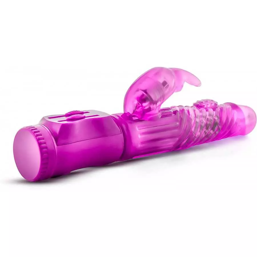 B Yours Beginners Bunny - Mini Triple Action Vibrator - Dual Clitoris and G Spot Pleasure - Rotating Beads, Gyrating Shaft, Flex
