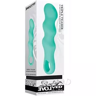 Evolved Love Is Back - Triple Teaser - 10 Patterns & Power Levels - Silicone Rechargeable Vibrator - Teal