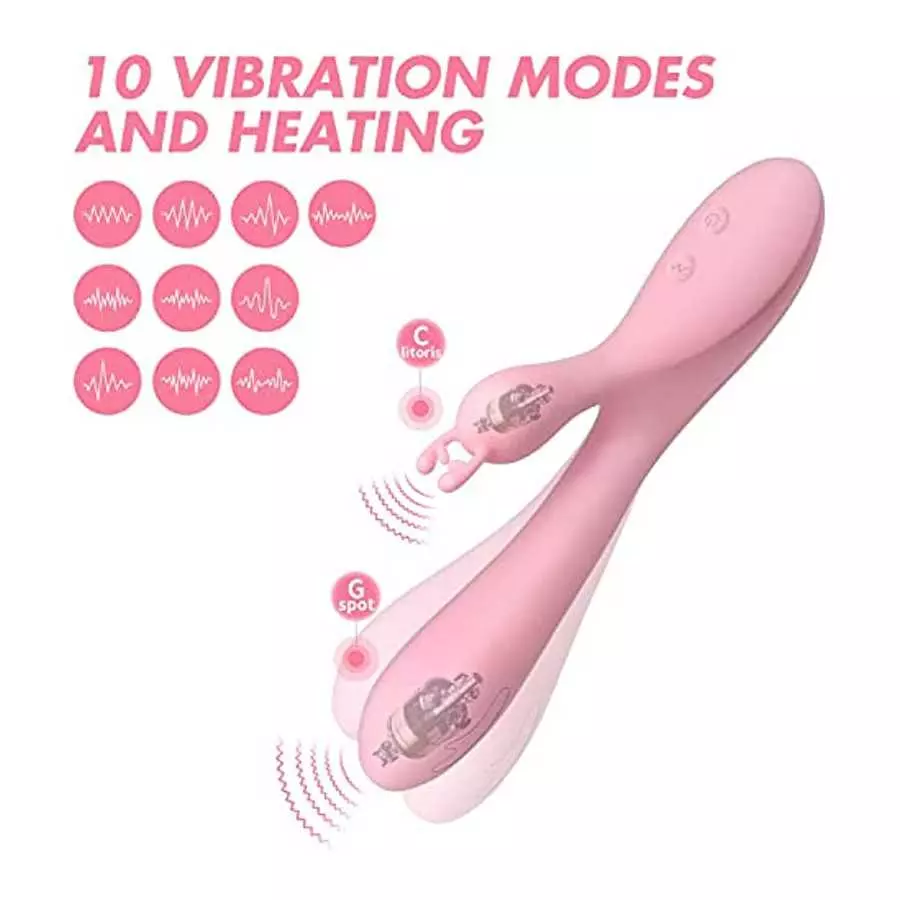 Dildo Rabbit Vibrator for Women, Vibrator Adult Sensory Toys G Spot Sex Toy with 3 Telescopic & 10 Vibration Modes, Adult Sex To