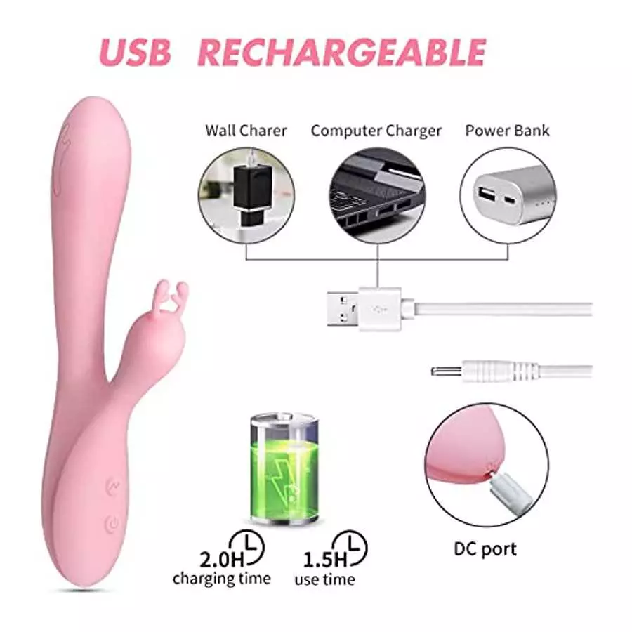 Dildo Rabbit Vibrator for Women, Vibrator Adult Sensory Toys G Spot Sex Toy with 3 Telescopic & 10 Vibration Modes, Adult Sex To