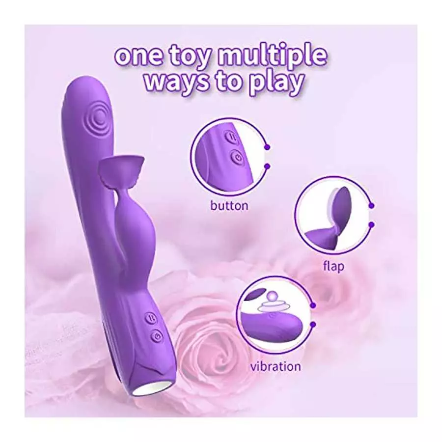 3 in 1 Rose G Spot Rabbit Vibrator ,Super Soft and beatable for Clitoral Stimulation,Personal Massager for Women, Quiet & USB Re