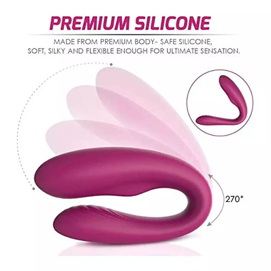 Rechargeable Couples Clitoral Vibrator G-Spot, Adult Sex Toy for Women Solo Play (CP-Wine)