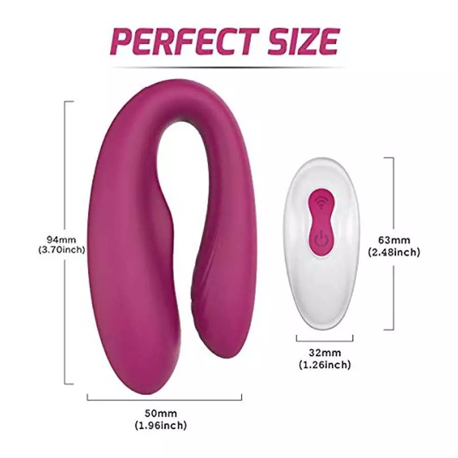 Rechargeable Couples Clitoral Vibrator G-Spot, Adult Sex Toy for Women Solo Play (CP-Wine)