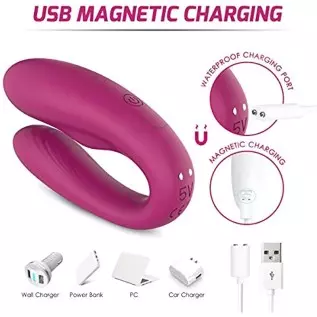 Rechargeable Couples Clitoral Vibrator G-Spot, Adult Sex Toy for Women Solo Play (CP-Wine) Rechargeable Couples Clitoral Vibrator G-Spot, Adult Sex Toy for Women Solo Play (CP-Wine)
