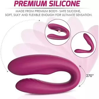 Rechargeable Couples Clitoral Vibrator G-Spot, Adult Sex Toy for Women Solo Play (CP-Wine) Rechargeable Couples Clitoral Vibrator G-Spot, Adult Sex Toy for Women Solo Play (CP-Wine)