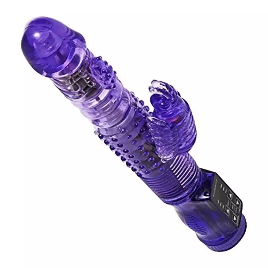 Trinity Vibes Thrusting Purple Rabbit Vibrator, (AE502)