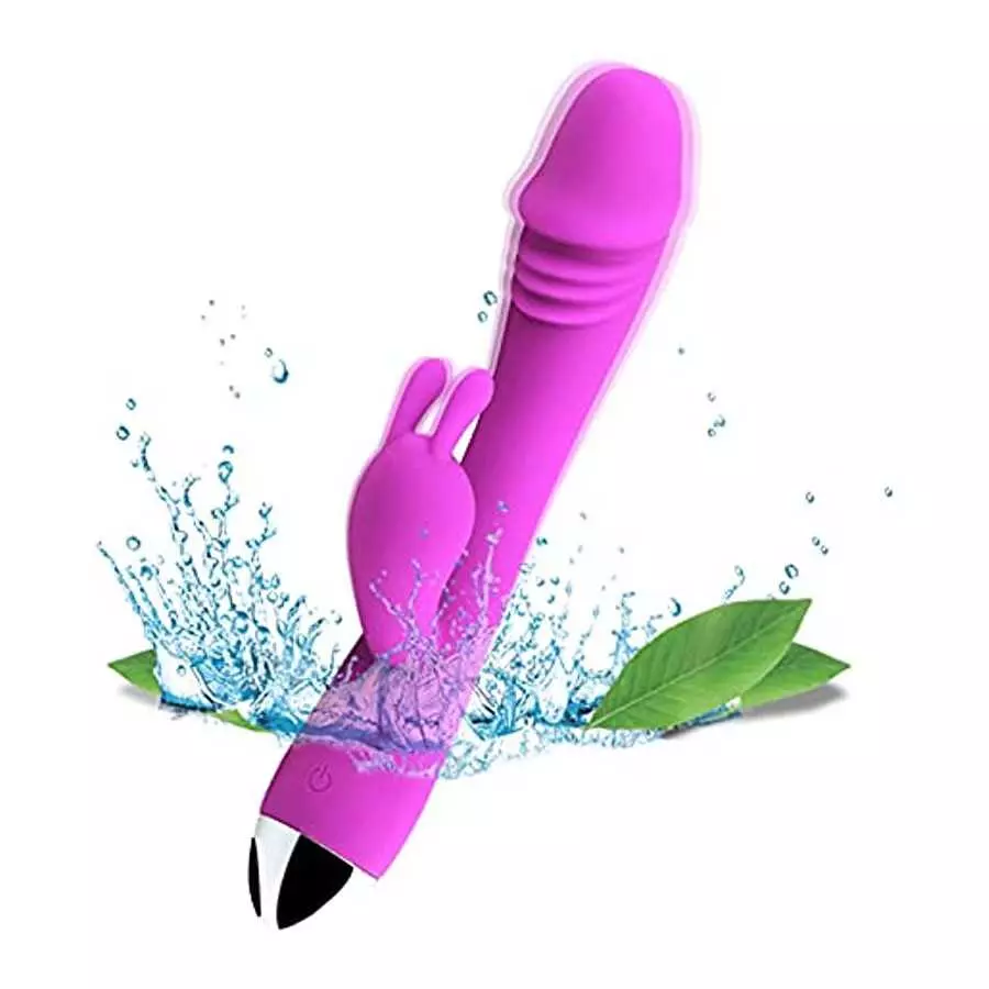 URROA Thrusting Rabbit Vibrator Sex Toys for Women, Waterproof Clitoral Stimulator, Suitable for Women,Men and Couple,Pink