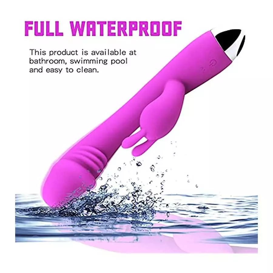 URROA Thrusting Rabbit Vibrator Sex Toys for Women, Waterproof Clitoral Stimulator, Suitable for Women,Men and Couple,Pink