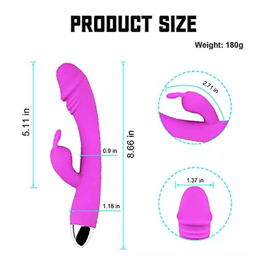 URROA Thrusting Rabbit Vibrator Sex Toys for Women, Waterproof Clitoral Stimulator, Suitable for Women,Men and Couple,Pink