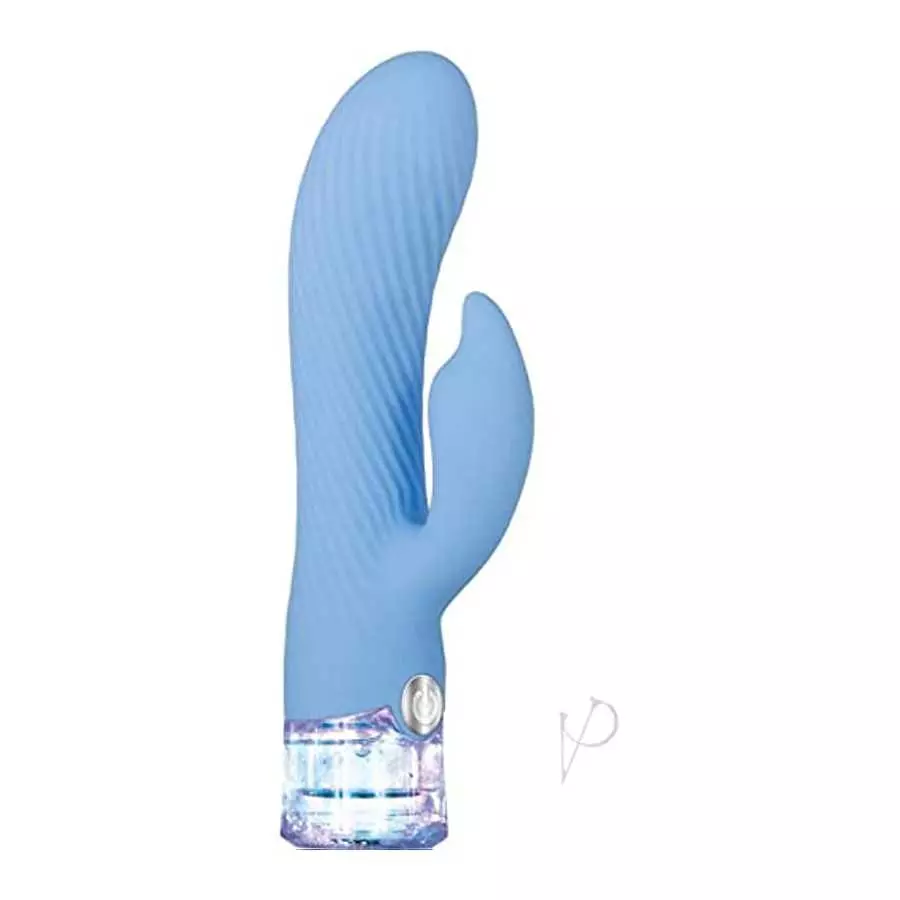 Glitteriffic Rechargeable Light Up Vibrator Multi Function Waterproof Blue