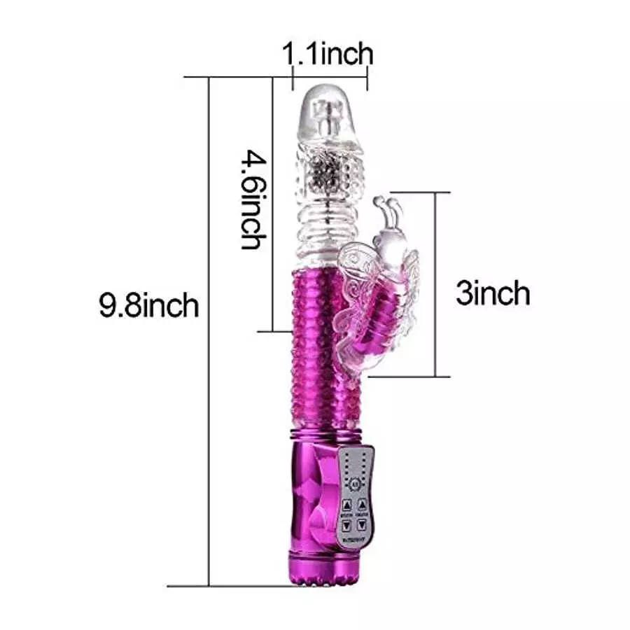 1Count Rechargeable Thrusting Dildo Rabbit Vibrator Toys Licking Tongue G Spot Sex Toy with 12 Vibration Modes,Anal Vibrating Di