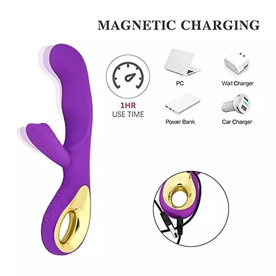 SXHMSAL Thrusting Rabbit Vibrator Massager Dildo- G Spot Vibrator with Independent Clitoral Stimulator, 10 Patterns, Waterproof 