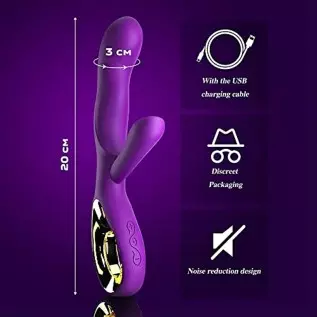 SXHMSAL Thrusting Rabbit Vibrator Massager Dildo- G Spot Vibrator with Independent Clitoral Stimulator, 10 Patterns, Waterproof SXHMSAL Thrusting Rabbit Vibrator Massager Dildo- G Spot Vibrator with Independent Clitoral Stimulator, 10 Patterns, Waterproof