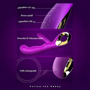 SXHMSAL Thrusting Rabbit Vibrator Massager Dildo- G Spot Vibrator with Independent Clitoral Stimulator, 10 Patterns, Waterproof SXHMSAL Thrusting Rabbit Vibrator Massager Dildo- G Spot Vibrator with Independent Clitoral Stimulator, 10 Patterns, Waterproof