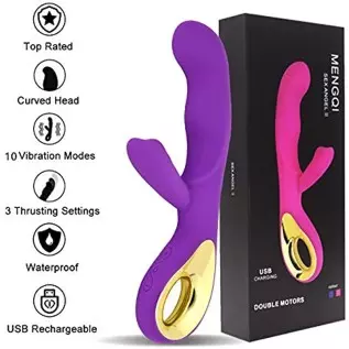 SXHMSAL Thrusting Rabbit Vibrator Massager Dildo- G Spot Vibrator with Independent Clitoral Stimulator, 10 Patterns, Waterproof SXHMSAL Thrusting Rabbit Vibrator Massager Dildo- G Spot Vibrator with Independent Clitoral Stimulator, 10 Patterns, Waterproof