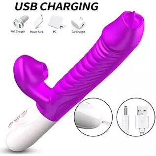 Thrusting Rabbit Vibrator for Women, G Spot Dildo Vibrator 7 Clitoris Stimulator Vibrator 3 in 1 Rechargeable Heating Anal Dildo Thrusting Rabbit Vibrator for Women, G Spot Dildo Vibrator 7 Clitoris Stimulator Vibrator 3 in 1 Rechargeable Heating Anal Dildo