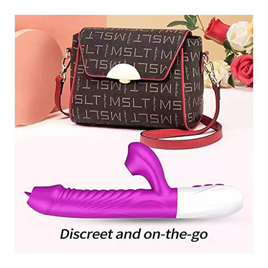 Thrusting Rabbit Vibrator for Women, G Spot Dildo Vibrator 7 Clitoris Stimulator Vibrator 3 in 1 Rechargeable Heating Anal Dildo