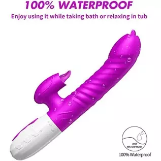 3 in 1 Rose Rabbit Vibrator Toys with 7 Vibrating Dildo for Women - Silicone Waterproof Rechargeable Adult Sex Toy G-Spot Clitor
