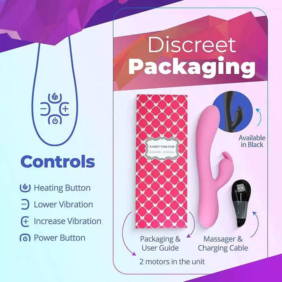 Rabbit Vibrator for Intense Pleasure, Portable Powerful Vibrator for Men and Women, 16-Speed Rechargeable Massage Stick - Meet F