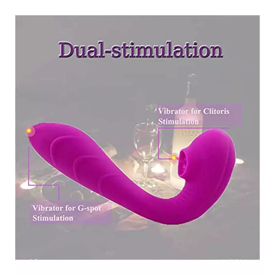 JINBYONE, Clitoral & Vagina G-Spot Rabbit Vibrator, Ultra Soft Bendable with Tongue Tickler Stimulation, Rechargeable Waterproof