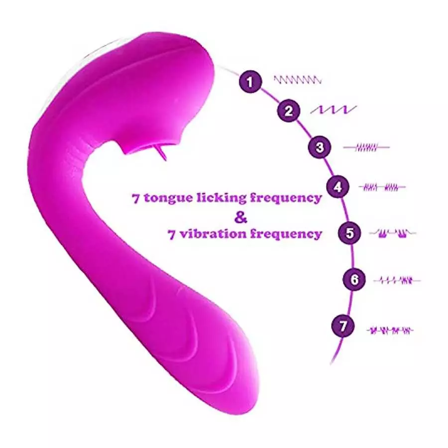 JINBYONE, Clitoral & Vagina G-Spot Rabbit Vibrator, Ultra Soft Bendable with Tongue Tickler Stimulation, Rechargeable Waterproof