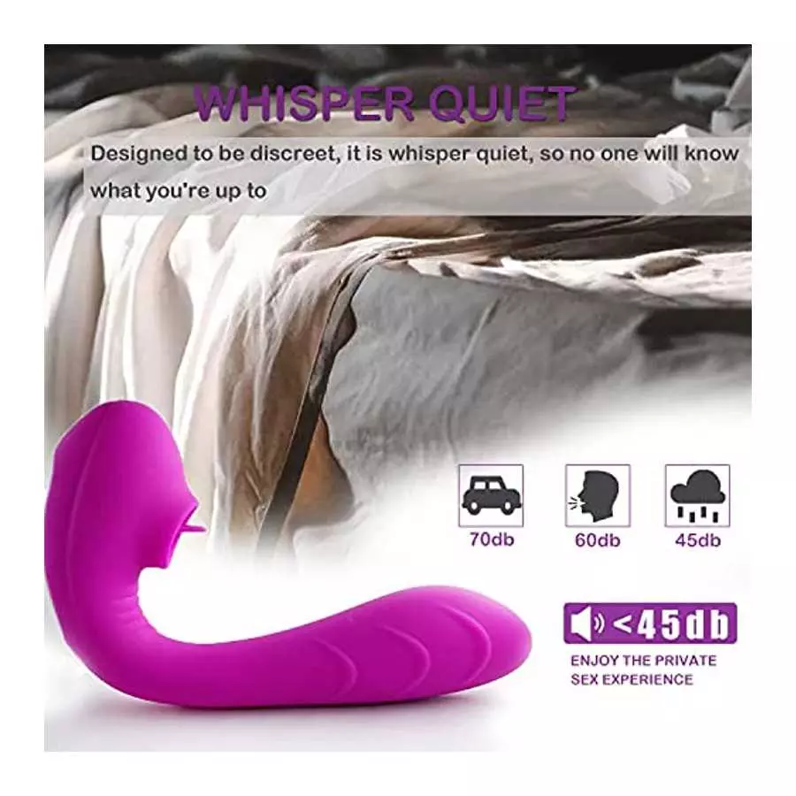 JINBYONE, Clitoral & Vagina G-Spot Rabbit Vibrator, Ultra Soft Bendable with Tongue Tickler Stimulation, Rechargeable Waterproof