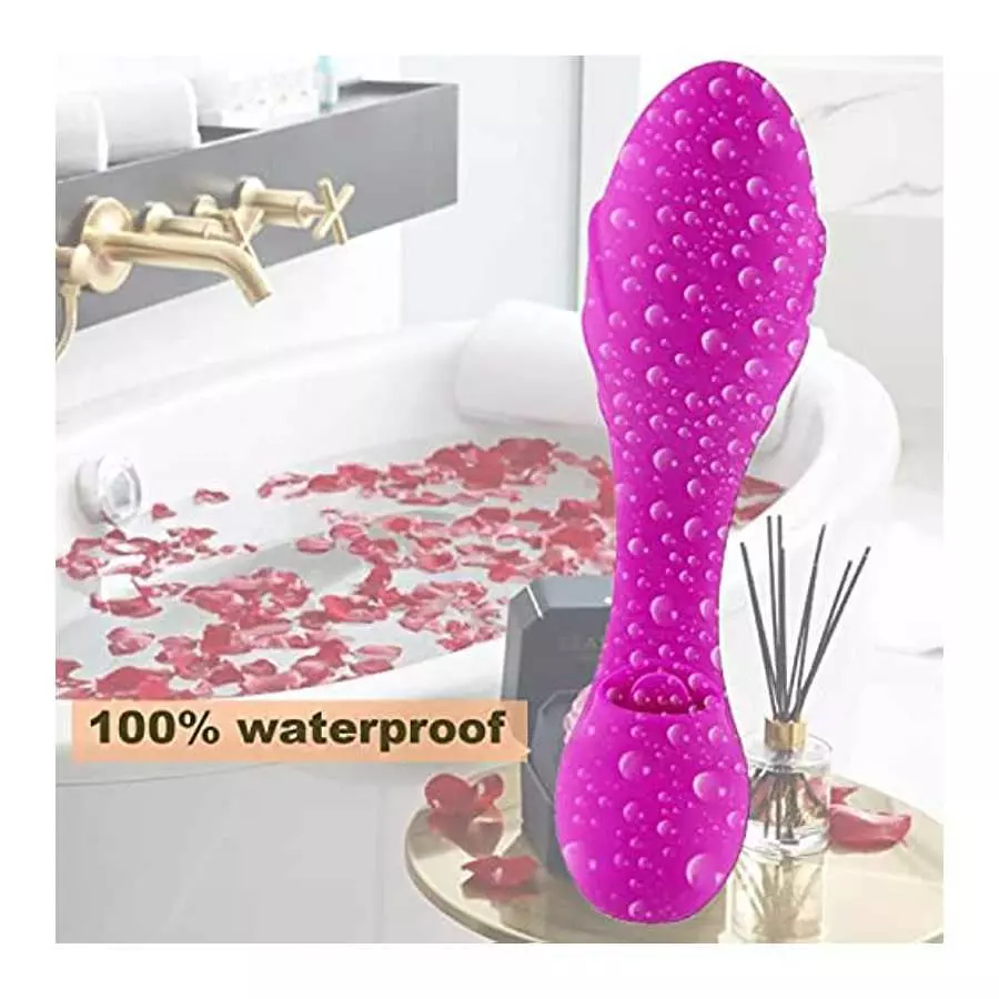 JINBYONE, Clitoral & Vagina G-Spot Rabbit Vibrator, Ultra Soft Bendable with Tongue Tickler Stimulation, Rechargeable Waterproof