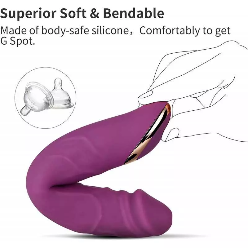 Eupher 8.5 Inch Rechargeable G Spot Dildo Vibrator,Realistic Dildo Vibrating Machine with 10 Vibrations,Quiet & Bendable Vaginal