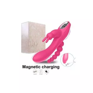 G Spot Rabbit Vibrator for Women Clitoris Stimulation with 7 Powerful Vibrations, MMQ Rechargeable 3 in 1 Clit Anal Stimulating G Spot Rabbit Vibrator for Women Clitoris Stimulation with 7 Powerful Vibrations, MMQ Rechargeable 3 in 1 Clit Anal Stimulating