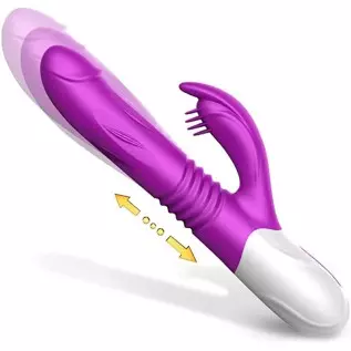G Spot Rabbit Vibrator with Heating Function, Sex Toys for Clitoris G-spot Stimulation,Waterproof Dildo Vibrator with 9 Powerful