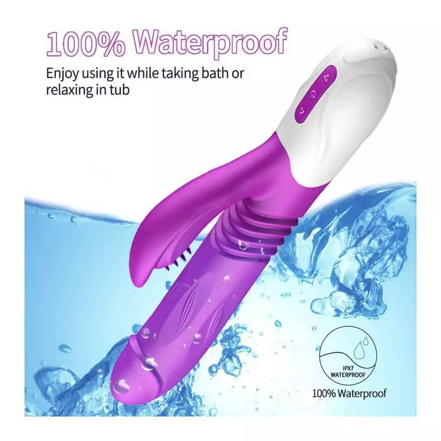 G Spot Rabbit Vibrator with Heating Function, Sex Toys for Clitoris G-spot Stimulation,Waterproof Dildo Vibrator with 9 Powerful