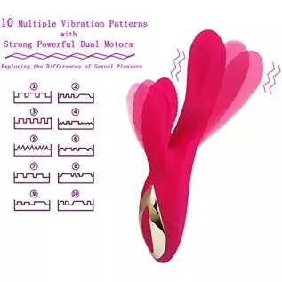 Leseox Clitoris Rabbit Vibrator, Dual Motors with 10 Vibration Modes, Waterproof and Rechargeable Dildo Massager for Clitoral G- Leseox Clitoris Rabbit Vibrator, Dual Motors with 10 Vibration Modes, Waterproof and Rechargeable Dildo Massager for Clitoral G-